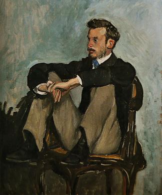 奥古斯特·雷诺阿的肖像 Portrait of Auguste Renoir (1867)，弗雷德里克·巴齐耶