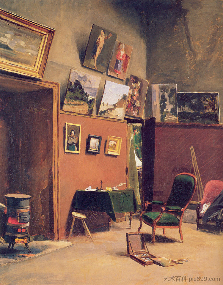 弗斯滕贝格街的工作室 Studio in the rue de Furstenberg (1865)，弗雷德里克·巴齐耶