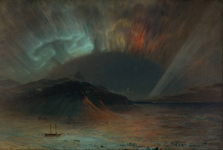 北极光 Aurora Borealis (1865)，弗雷德里克·埃德温·丘奇