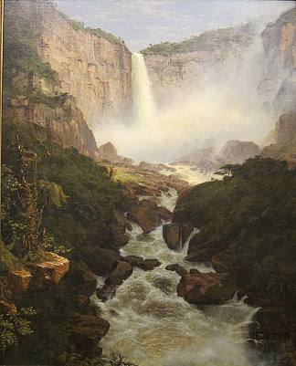 特昆达马瀑布，新格拉纳达波哥大附近 Tequendama Falls, Near Bogota, New Granada (1854)，弗雷德里克·埃德温·丘奇