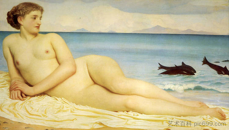 阿克塔亚，岸边的仙女 Actaea, the Nymph of the Shore (1853; United Kingdom  )，洛尔德·弗雷德里克·莱顿