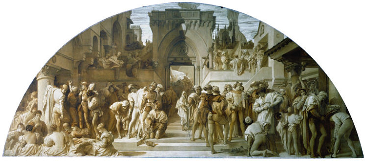 壁画“应用于战争的工业艺术”的漫画 Cartoon for the fresco "The Arts of Industry as Applied to War" (c.1870; United Kingdom  )，洛尔德·弗雷德里克·莱顿