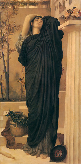 阿伽门农墓前的伊莱克特拉 Electra at the Tomb of Agamemnon (c.1868; United Kingdom                     )，洛尔德·弗雷德里克·莱顿