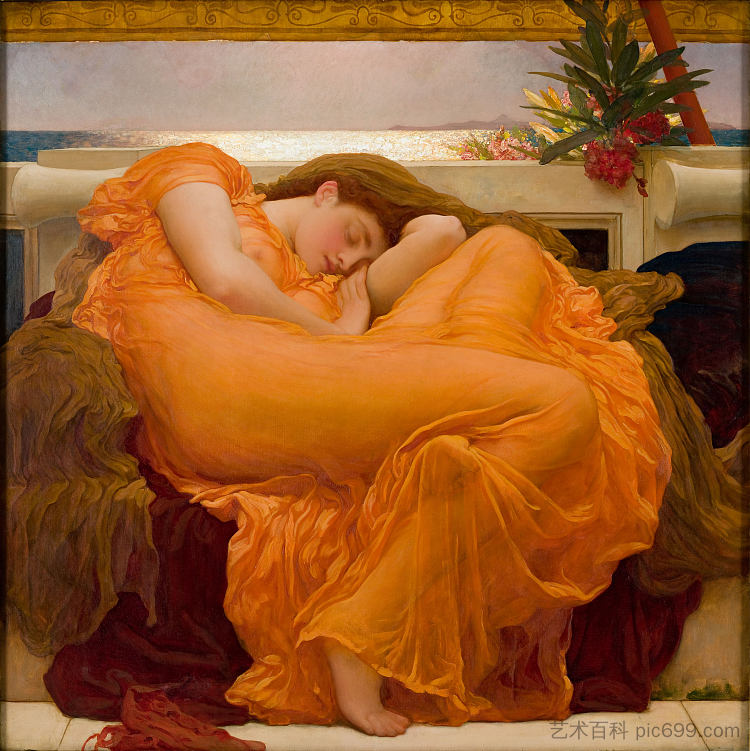 燃烧的六月 Flaming June (1895; United Kingdom  )，洛尔德·弗雷德里克·莱顿