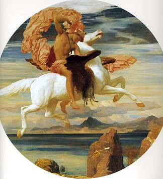 珀尔修斯在飞马座上赶紧营救仙女座 Perseus On Pegasus Hastening To the Rescue of Andromeda，洛尔德·弗雷德里克·莱顿