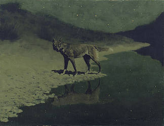 月光。狼 Moonlight. Wolf (c.1907)，费雷德里克·雷明顿