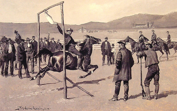 甘德拉力 A Gander Pull (1894)，费雷德里克·雷明顿