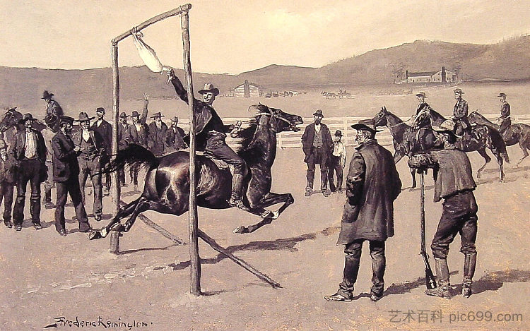 甘德拉力 A Gander Pull (1894)，费雷德里克·雷明顿