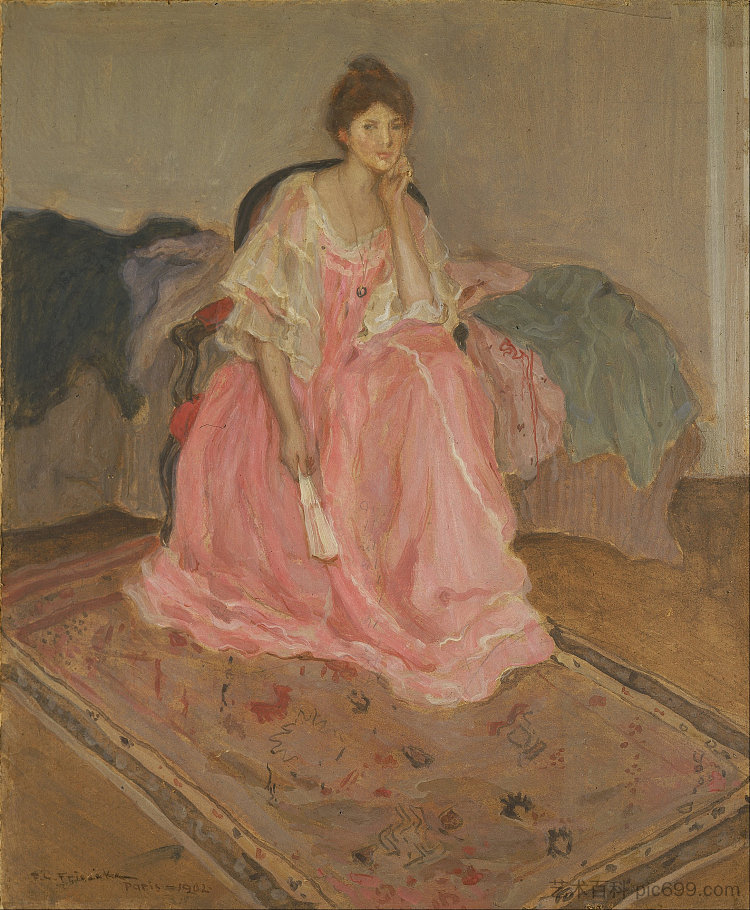 粉色女郎 Lady in Pink (1902)，弗雷德里克·卡尔·弗里塞克