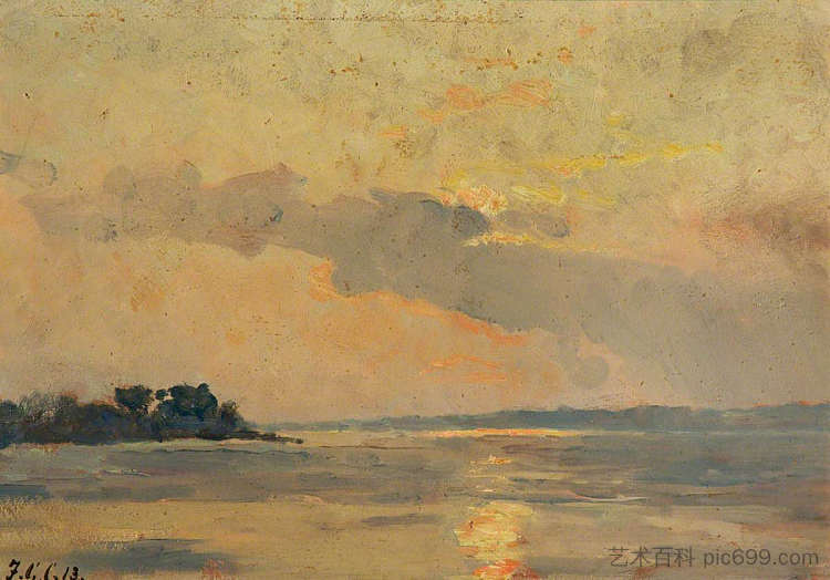 肖特利角,斯托尔河 Shotley Point, Stour River,弗雷德里克·乔治·科特曼