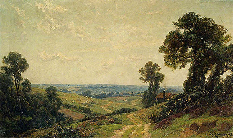 吉平谷，萨福克 Valley of the Gipping, Suffolk (1913)，弗雷德里克·乔治·科特曼