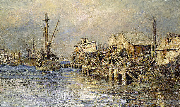 威廉斯敦的老船 The old ship, Williamstown (1915)，弗雷德里克·麦卡宾