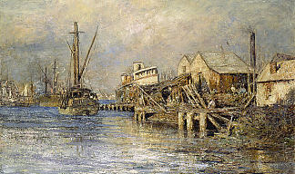 威廉斯敦的老船 The old ship, Williamstown (1915)，弗雷德里克·麦卡宾