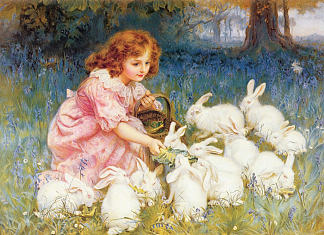 喂兔子 Feeding the Rabbits，弗雷德里克·摩根