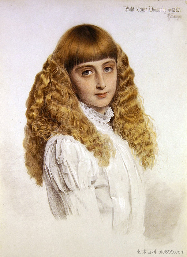 紫罗兰路易莎庞森比的肖像 Portrait of Violet Louisa Ponsonby (1887)，弗雷德里克·桑迪斯