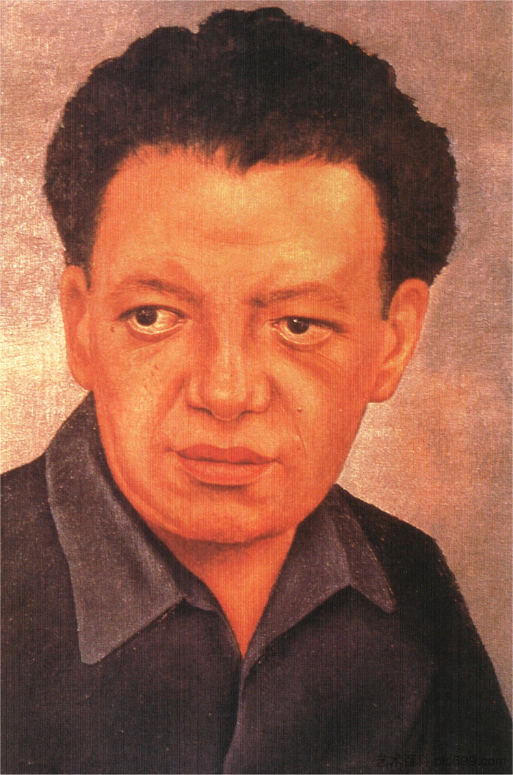 迭戈·里维拉的肖像 Portrait of Diego Rivera (1937)，弗里达·卡洛