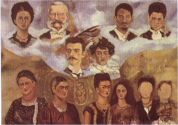 弗里达一家的肖像 Portrait of Frida's Family (1950 - 1954)，弗里达·卡洛