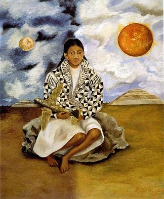 卢查·玛丽亚的肖像，来自特瓦坎的女孩 Portrait of Lucha Maria, A Girl from Tehuacan (1942)，弗里达·卡洛