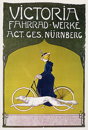 广告海报 Victoria Fahrradwerke（自行车） Advertising poster Victoria Fahrradwerke (bicycles) (1900)，弗里茨雷姆