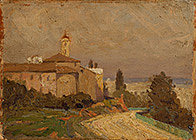 阿西西景观 Assisi Landscape (1908)，藤岛武二