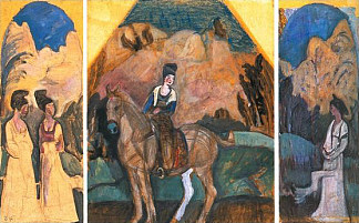 中式三联画 Chinese-style Triptych，藤岛武二