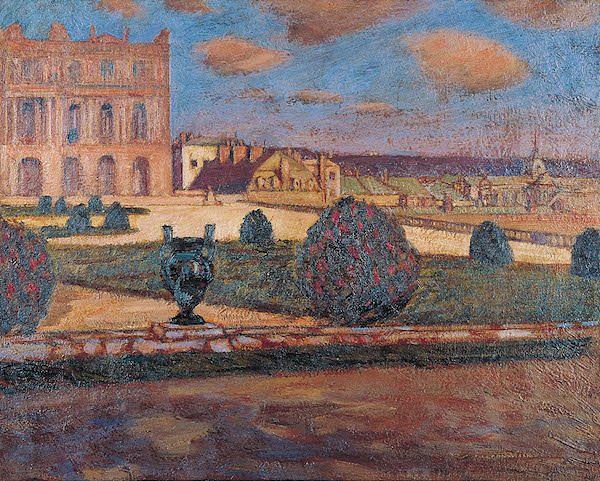 凡尔赛宫景观 Landscape of Versailles (1906)，藤岛武二
