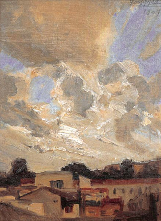罗马风景 Roman Landscape (1907)，藤岛武二