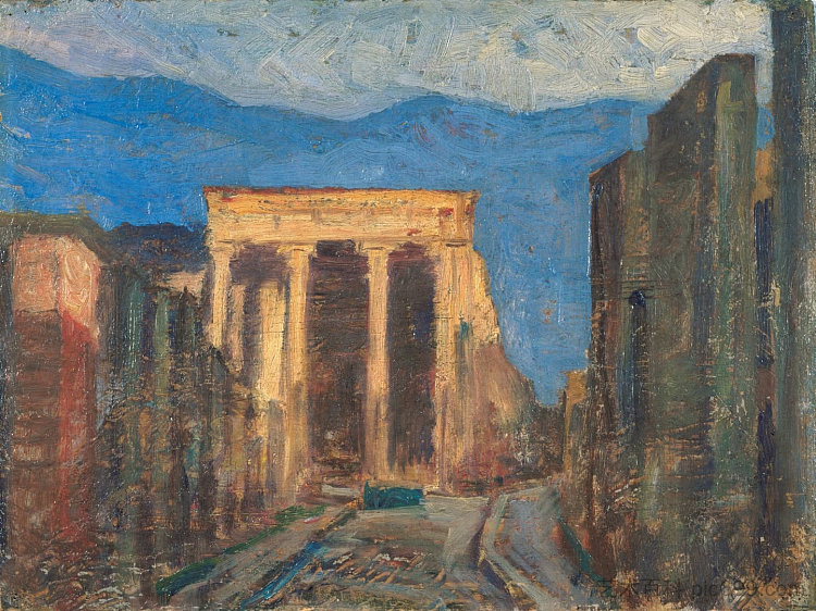 庞贝古城遗址 Ruins of Pompeii (1908)，藤岛武二