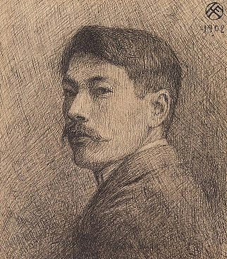 自画像 Self-portrait (1902)，藤岛武二