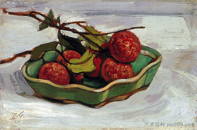 静物与荔枝 Still Life with Lychees (1931)，藤岛武二