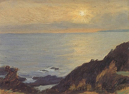 盐岬的阳光景观 Sunlit Landscape of Cape Shio (1931)，藤岛武二