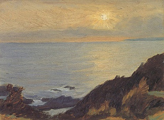 盐岬的阳光景观 Sunlit Landscape of Cape Shio (1931)，藤岛武二