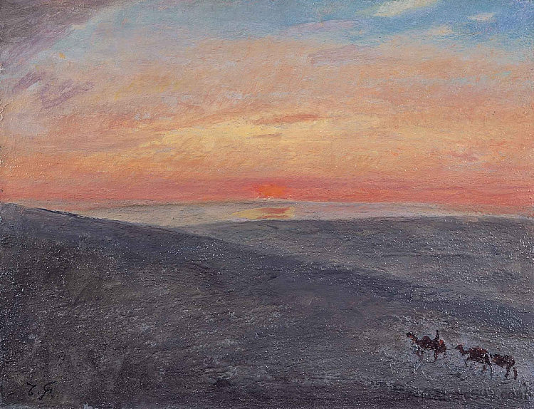 蒙古的日出 Sunrise over Mongolia (1937)，藤岛武二