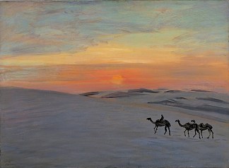 蒙古的日出 Sunrise over Mongolia，藤岛武二