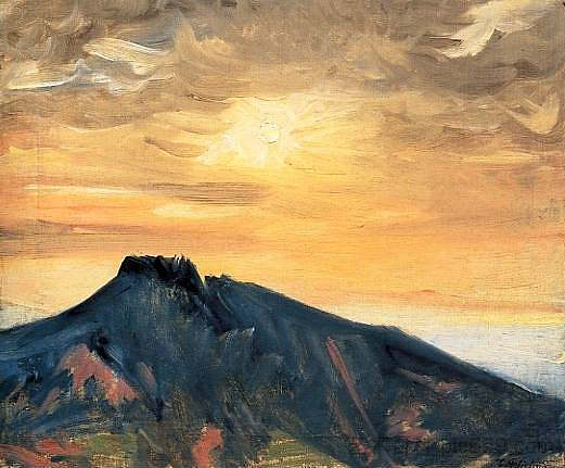 御剑山上的日出 Sunrise over Mount Goken (1932)，藤岛武二