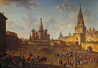 莫斯科红场 Red Square, Moscow (1801)，费奥多尔·阿列克谢耶夫