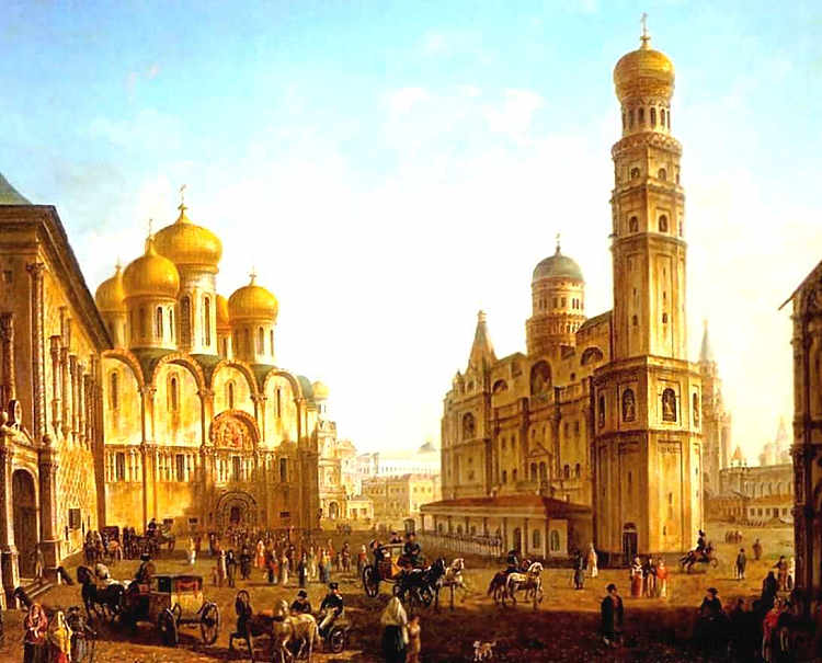 莫斯科克里姆林宫的大教堂广场 The Cathedral Square in the Moscow Kremlin,费奥多尔·阿列克谢耶夫