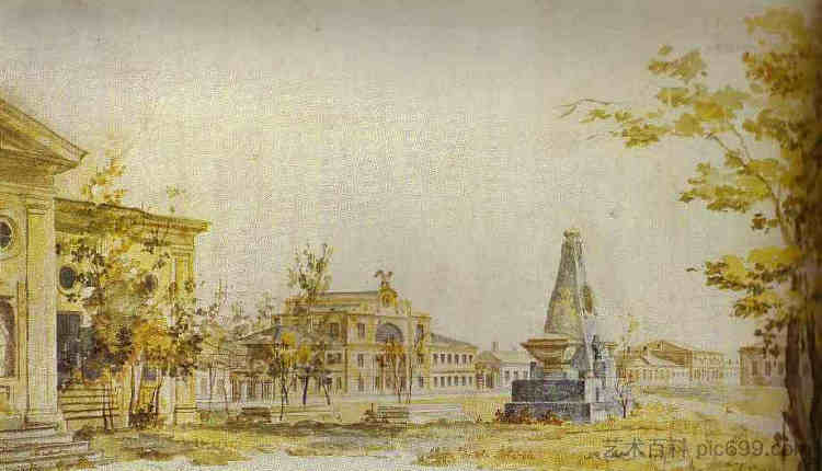 赫尔松的城市广场 Town Square in Kherson (1796; Russian Federation  )，费奥多尔·阿列克谢耶夫