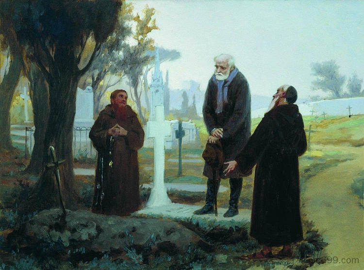在坟墓前流放 Exile in front of the grave (1870),费奥多尔·布朗尼科夫