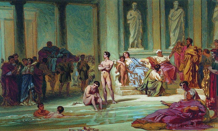 在罗马浴场 In the Roman Baths (1865)，费奥多尔·布朗尼科夫