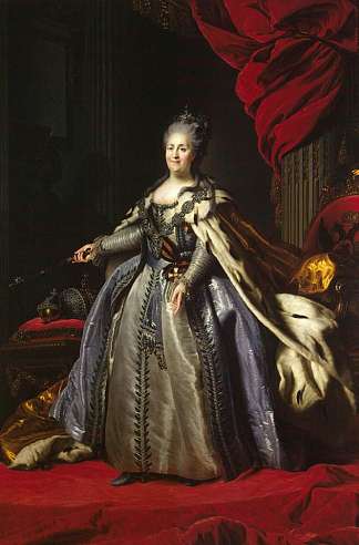 俄罗斯叶卡捷琳娜二世的肖像 Portrait of Catherine II of Russia (c.1780)，费奥多尔·罗科托夫