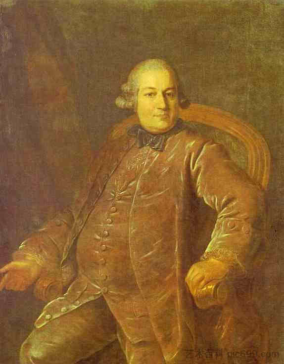 P.I.维鲁博夫的肖像 Portrait of P.I.Vyrubov (1768)，费奥多尔·罗科托夫