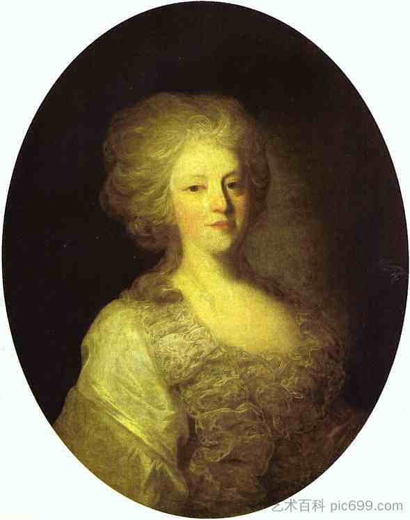 普拉斯科娃·尼古拉耶夫娜·兰斯卡娅的肖像 Portrait of Praskovya Nikolayevna Lanskaya (c.1790)，费奥多尔·罗科托夫