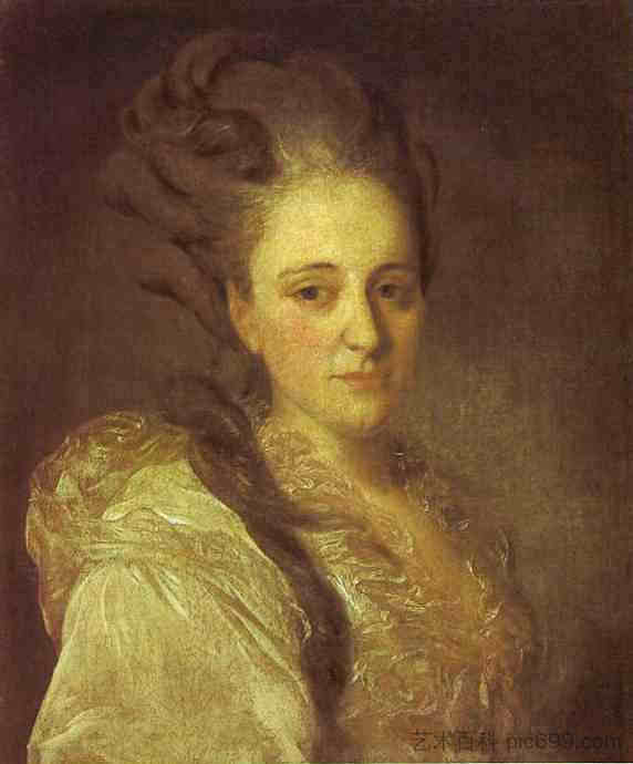 V.A.奥布雷斯科娃的肖像 Portrait of V.A.Obreskova (1777)，费奥多尔·罗科托夫