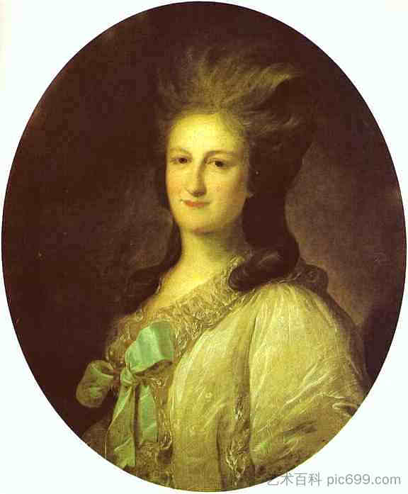 瓦尔瓦拉·埃尔莫拉耶夫娜-诺沃西尔采娃的肖像 Portrait of Varvara Ermolayevna-Novosiltseva (1780)，费奥多尔·罗科托夫