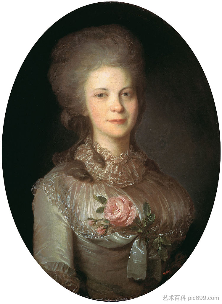 瓦尔瓦拉·尼古拉耶夫娜·苏罗夫切娃的肖像 Portrait of Varvara Nikolaevna Surovceva (c.1780)，费奥多尔·罗科托夫