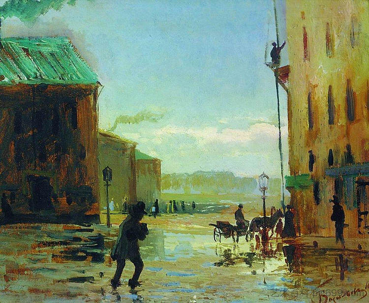 雨后（圣彼得堡的春天） After a Rain (Spring in St. Petersburg) (1867)，费奥多尔·瓦西里耶夫