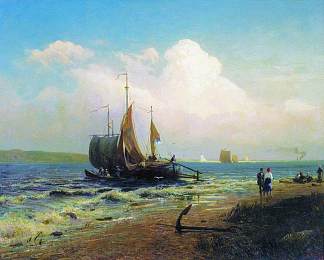 在河边。风天 At the River. Windy Day (1869)，费奥多尔·瓦西里耶夫