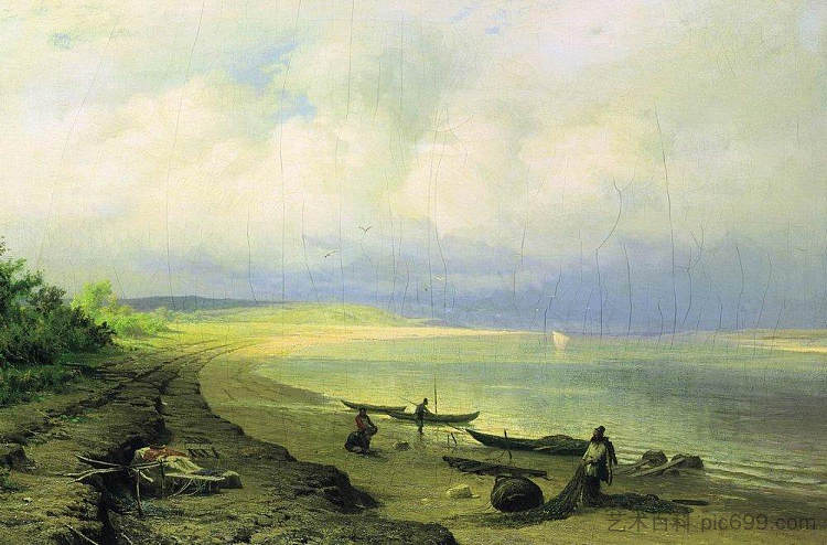 风暴后的伏尔加河岸 Bank of the Volga after the Storm (1871)，费奥多尔·瓦西里耶夫