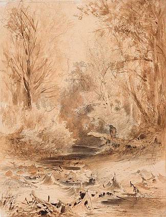 在克里米亚山区。小溪 In the Mountain of the Crimea. Brook (1871 – 1873)，费奥多尔·瓦西里耶夫